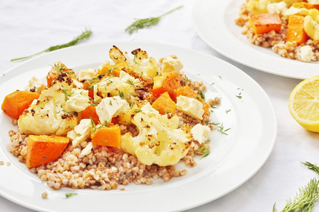 Vegetarian Buckwheat Salad with Roasted Vegetables