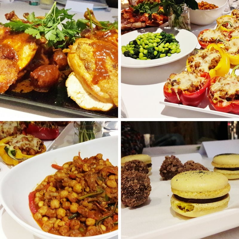 Spread of food at the Schwartz gluten free super club
