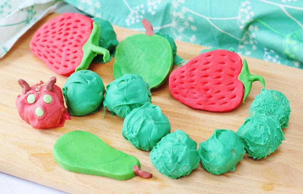 hungry caterpillar cake balls