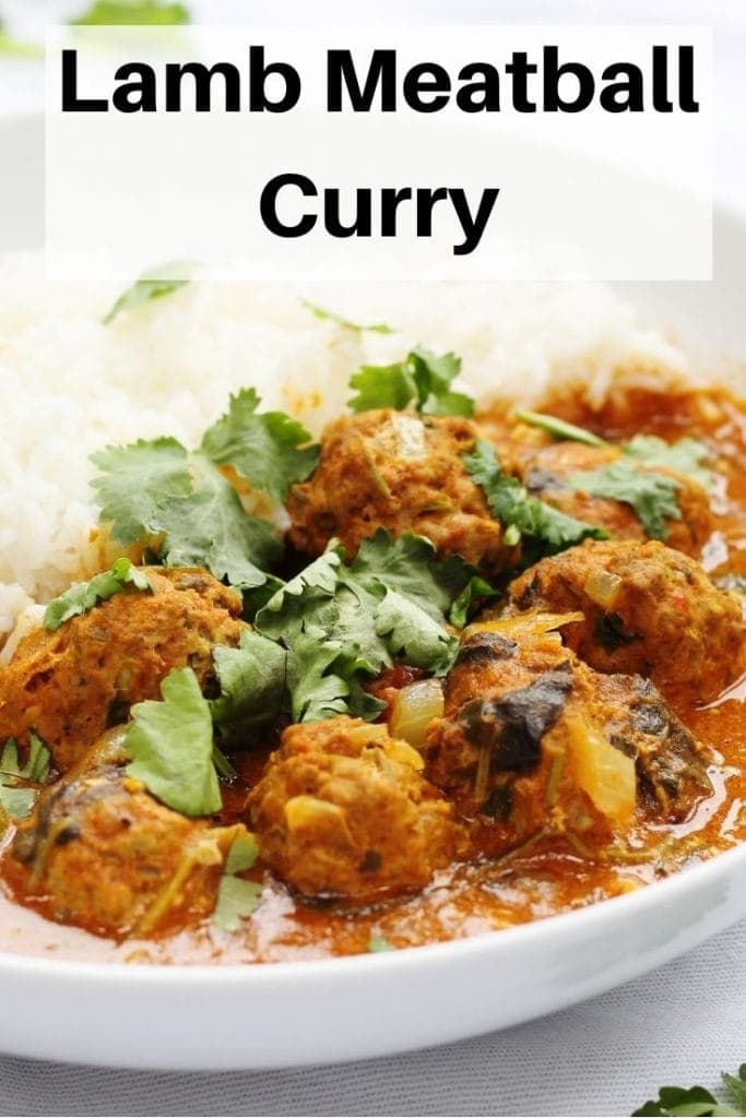Lamb meatball curry pin image