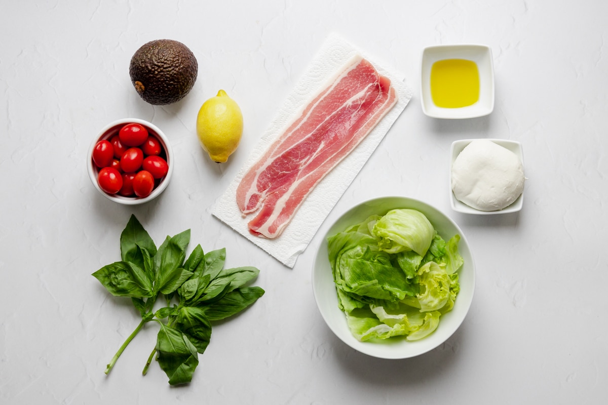 Ingredients for BLT salad