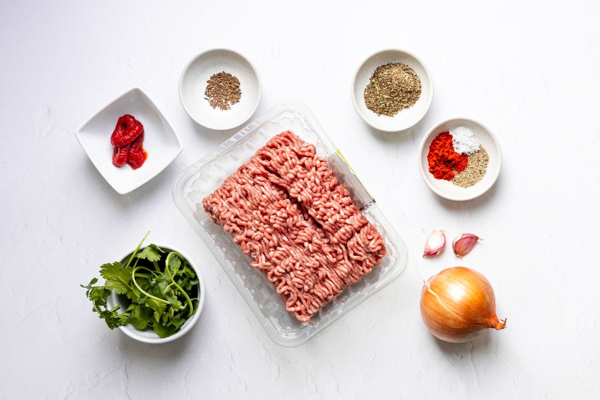 Ingredients for Kebabi - Georgian lamb kebabs