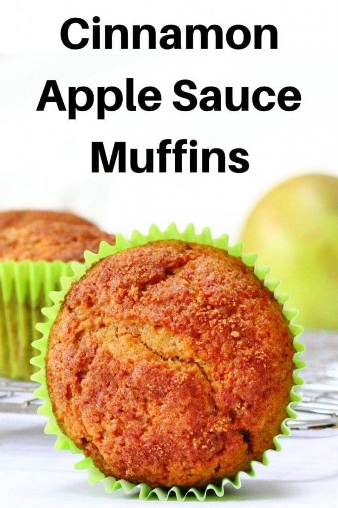 Cinnamon apple sauce muffins pin image