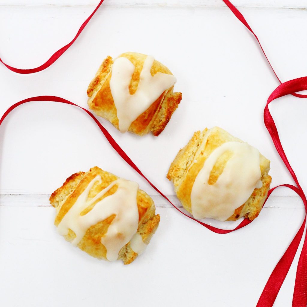 Almond rolls with red ribbon