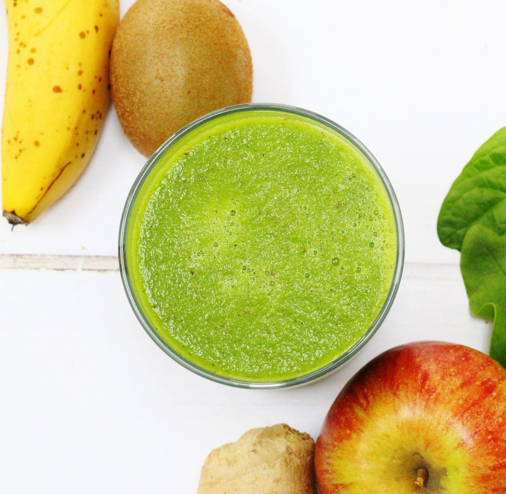 Fruity green ginger smoothie