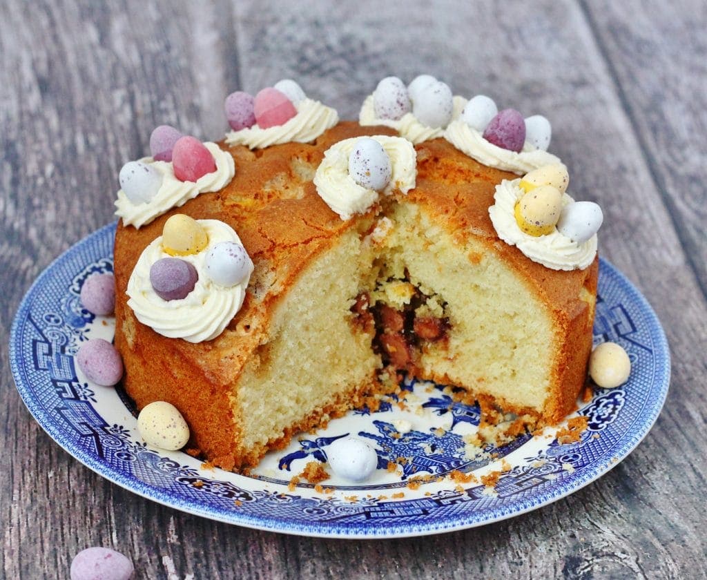 Simple mini egg Easter cake