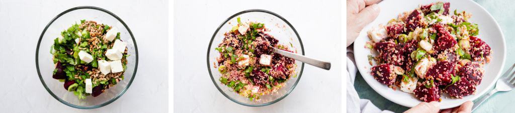 how to make couscous beetroot feta salad