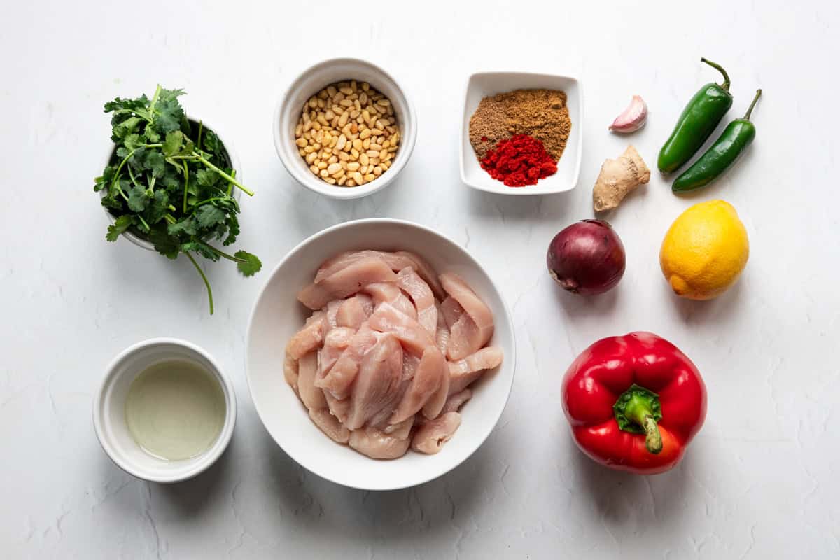 Ingredients for North African chicken stir fry