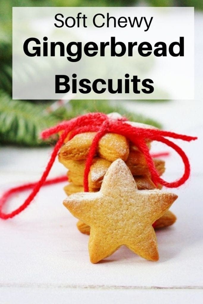 soft chewy gingerbread biscuits pin image