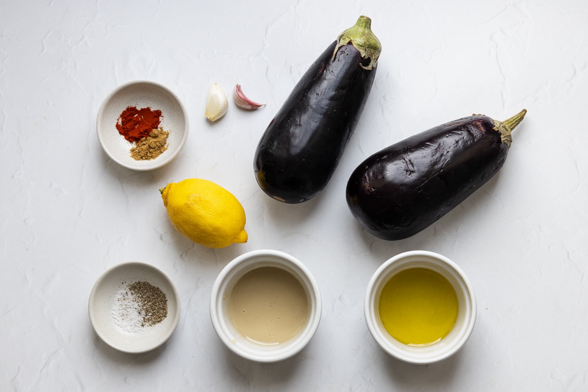 Ingredients for baba ghanoush