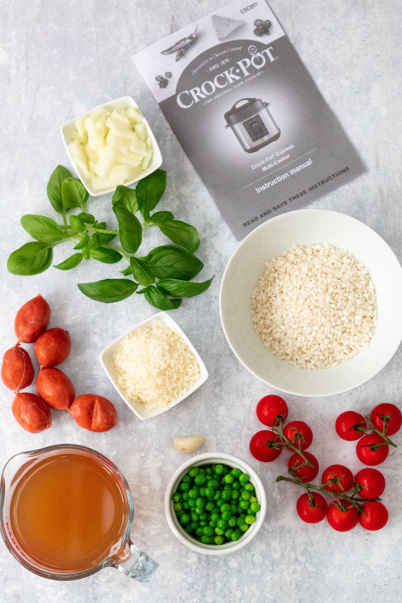 Ingredients for the chorizo risotto