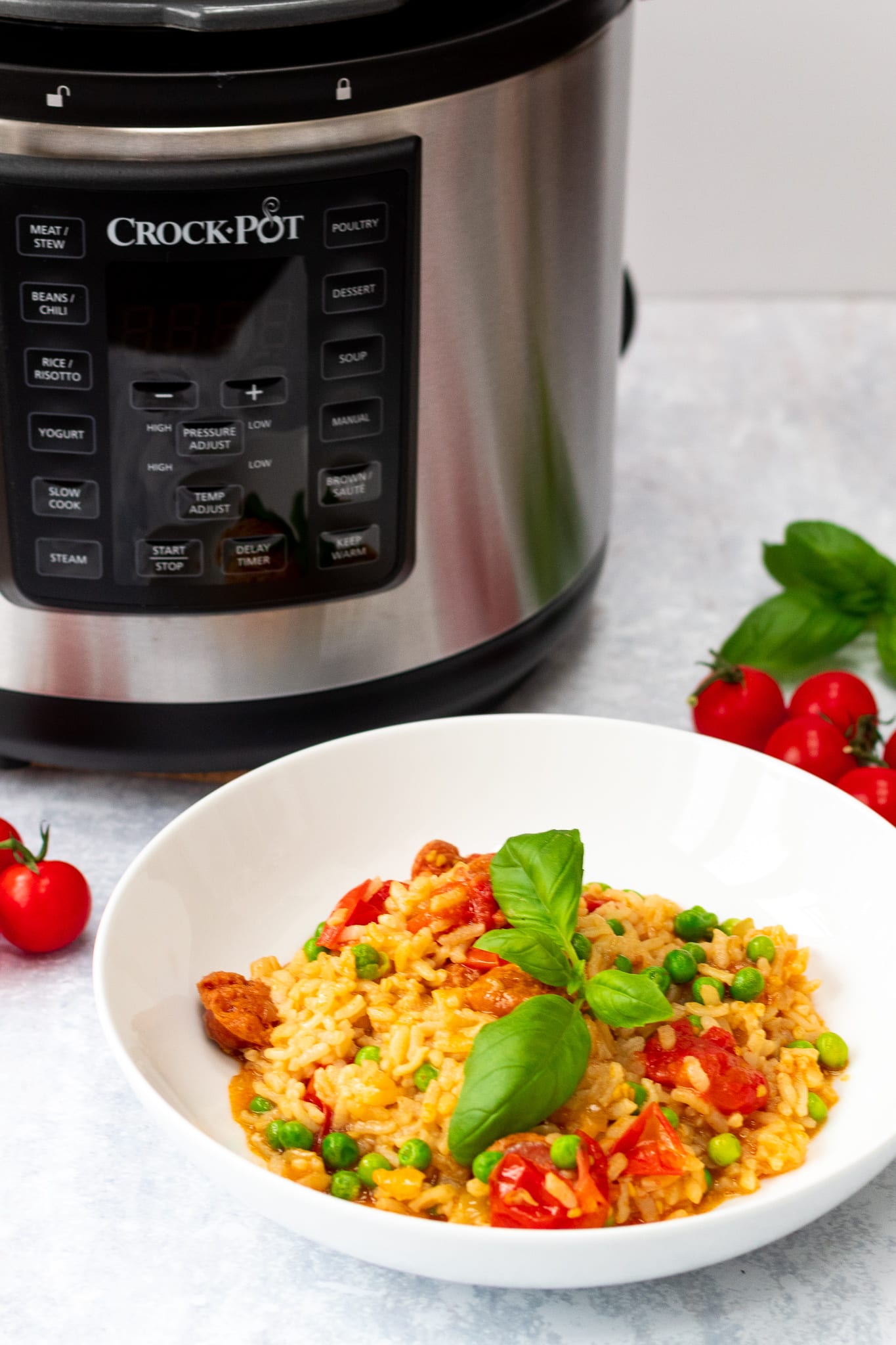 pressure cooked chorizo risotto
