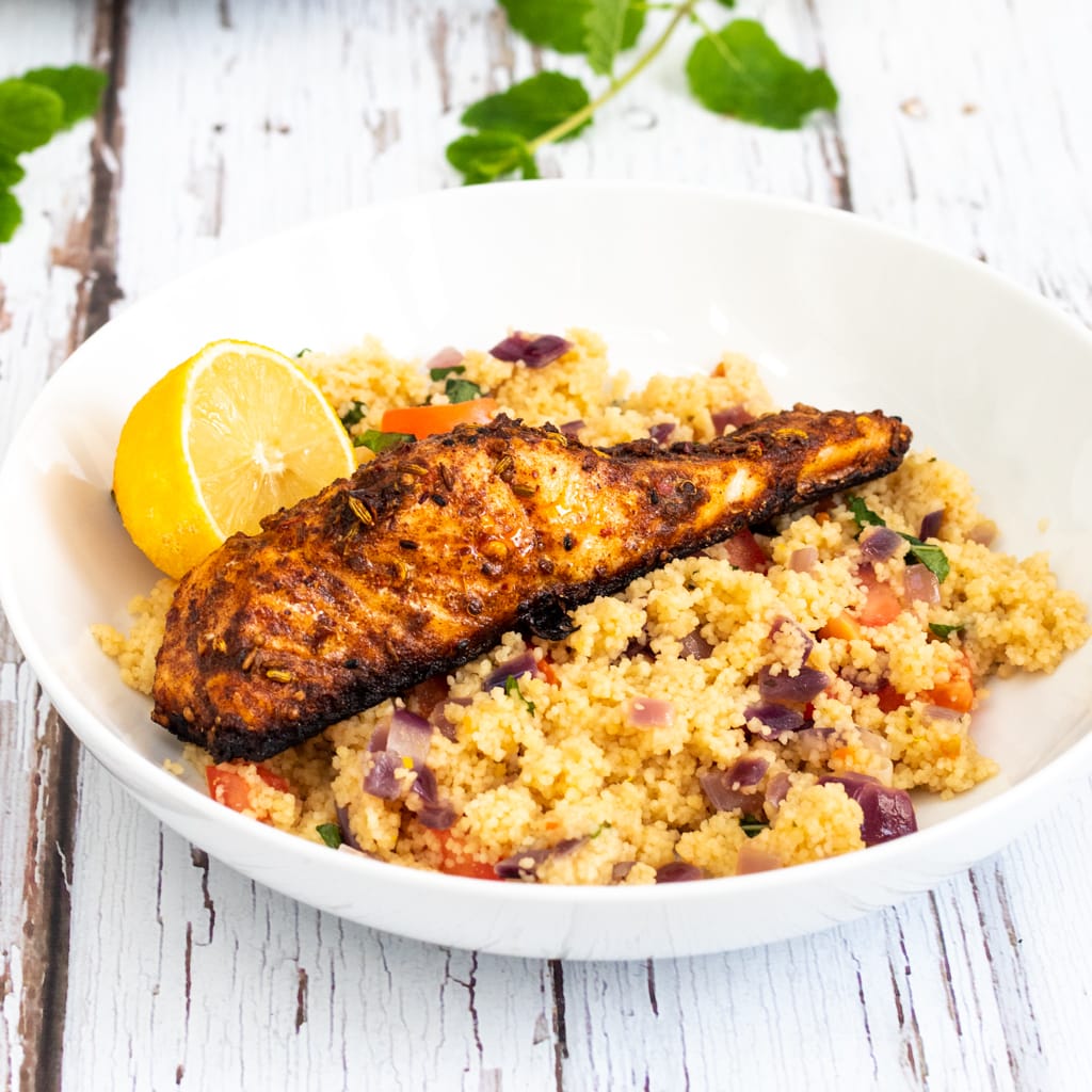 Moroccan spiced salmon with ras el hanout