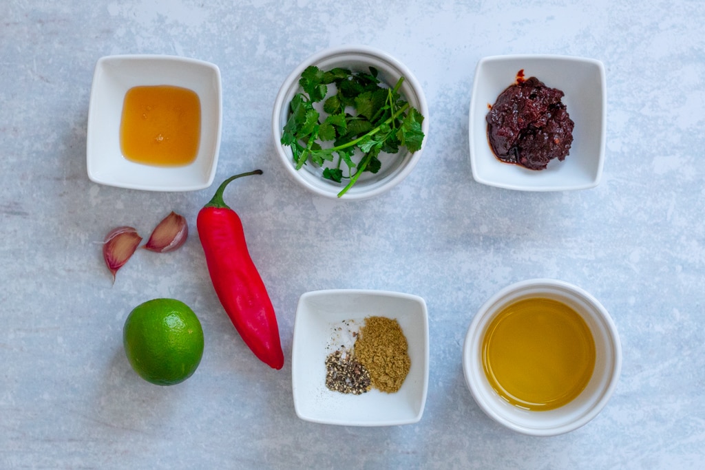 Ingredients for Chipotle lime chicken marinade