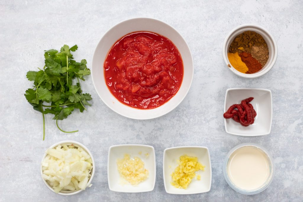 Ingredients for the chicken tikka masala