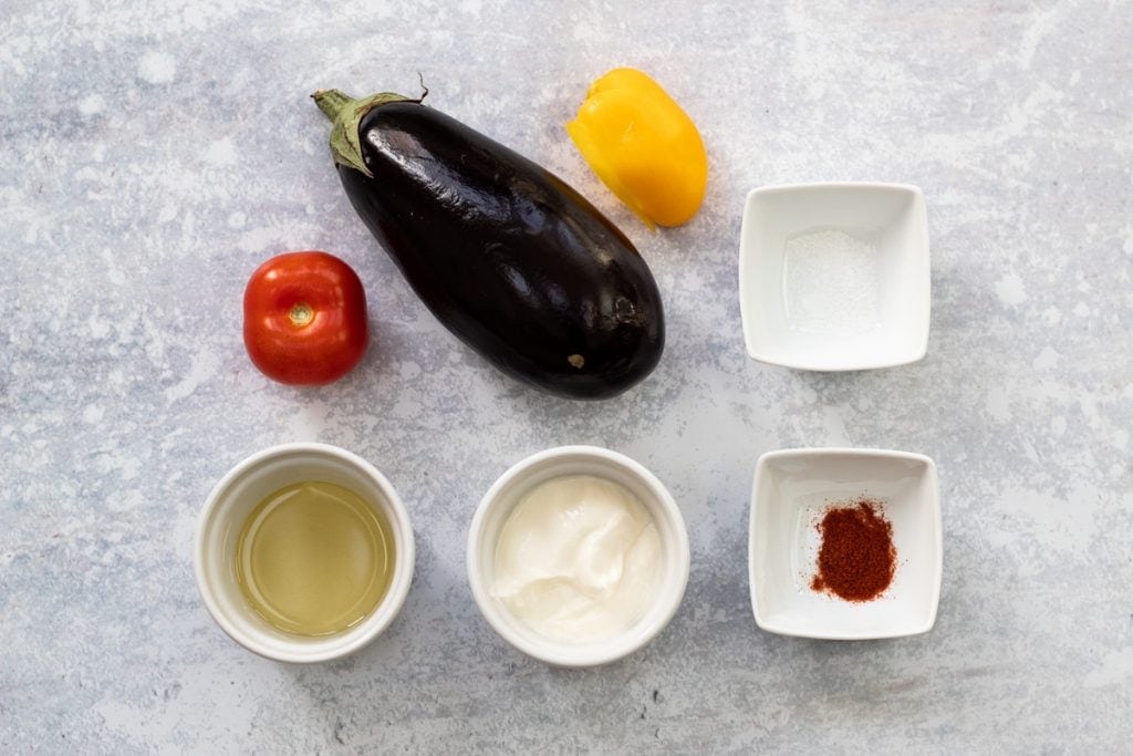 Ingredient for aubergines in yogurt