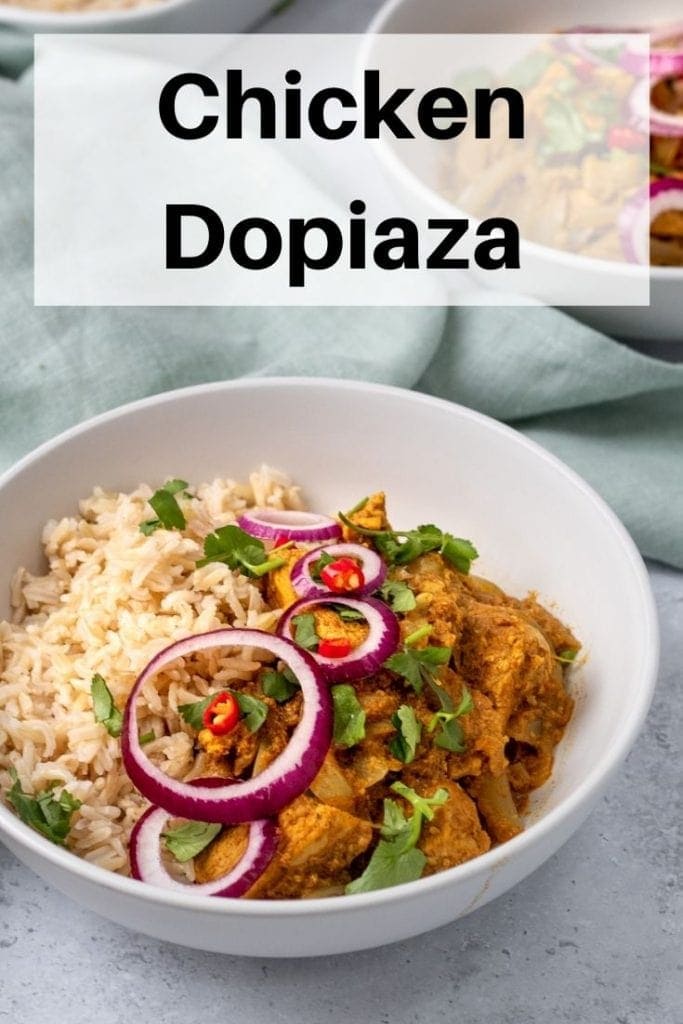 Chicken dopiaza pin image