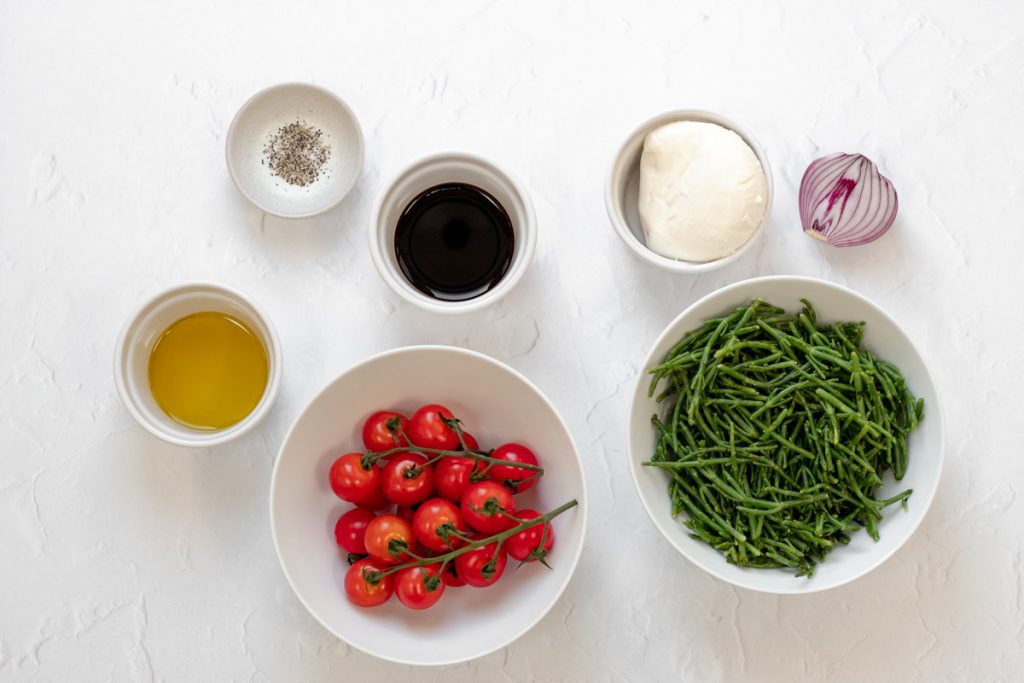 Ingredients for samphire salad