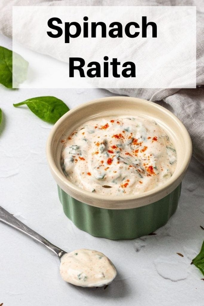 Spinach raita pin image