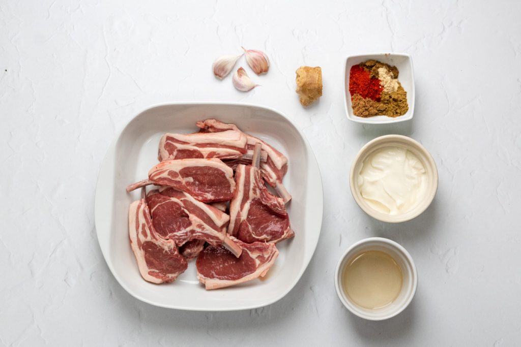 Ingredients for Indian lamb chops