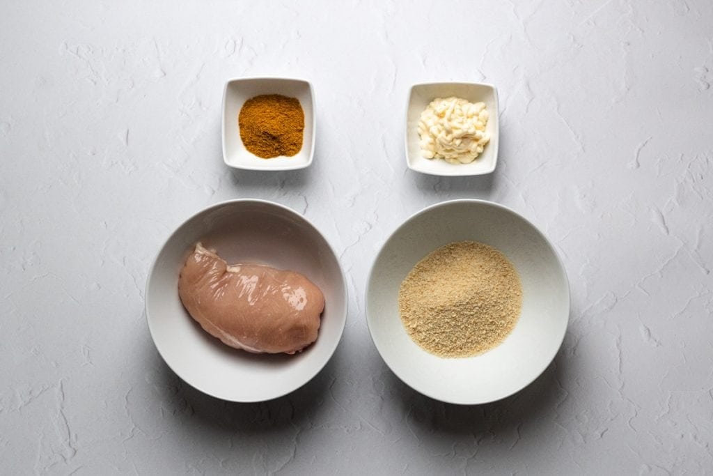 Ingredients for air fryer chicken nuggets