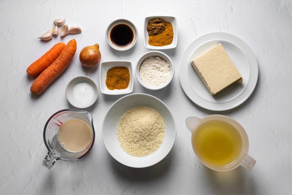 Ingredients for tofu katsu curry