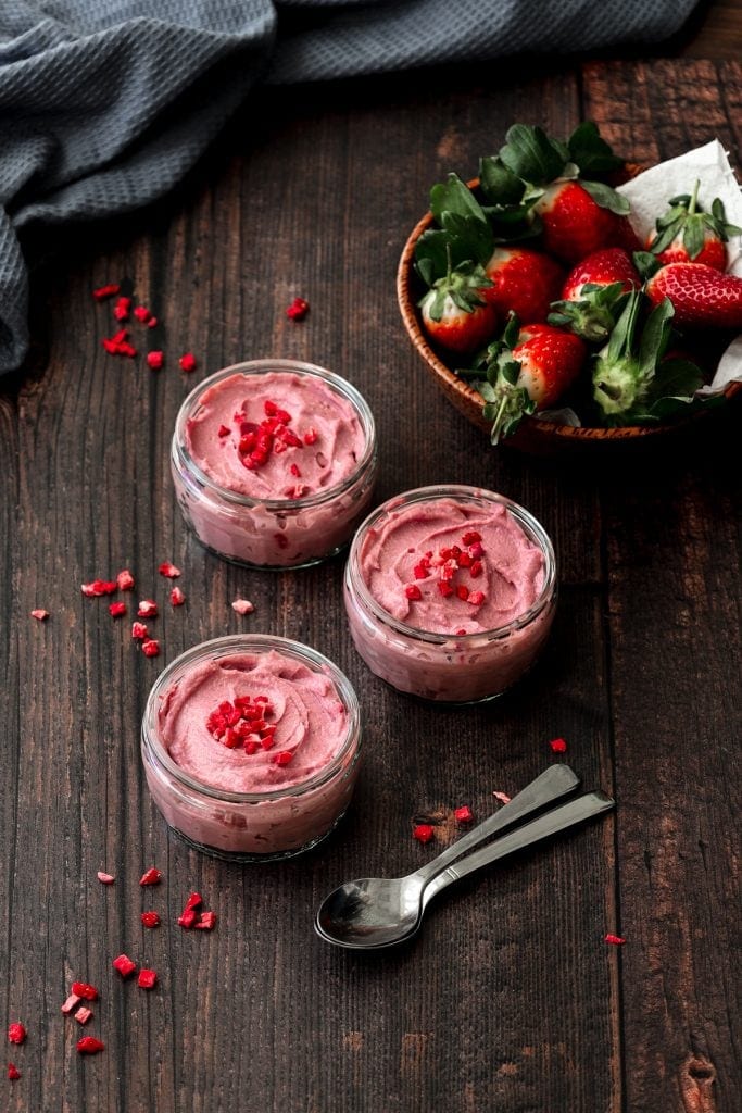 tofu strawberry mousses