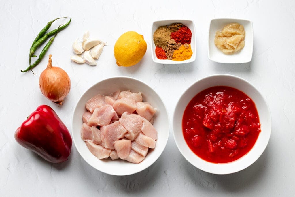 Ingredients for pressure cooker chicken curry