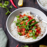 bowl of pressure cooker chicken curry