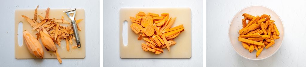 Cajun sweet potato fries step by step