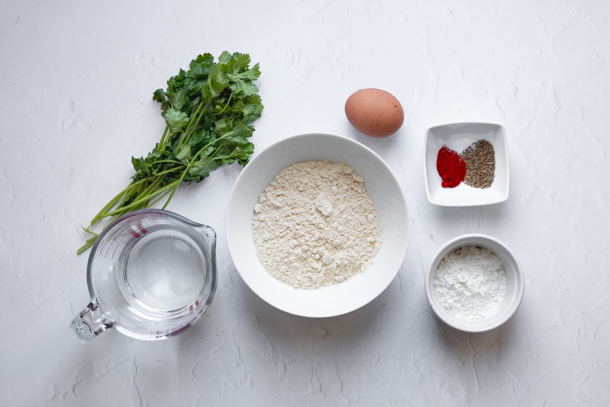 Ingredients for fish pakora batter
