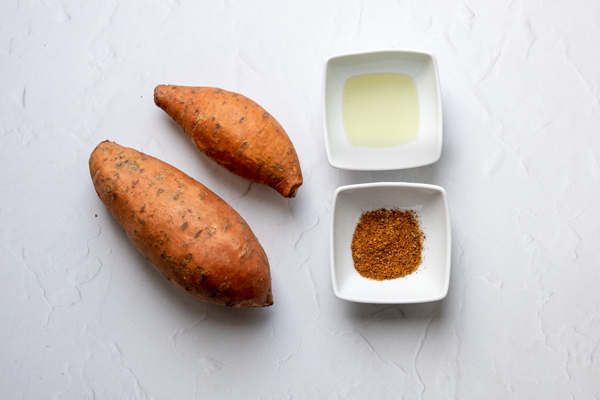Ingredients for Cajun sweet potato fries