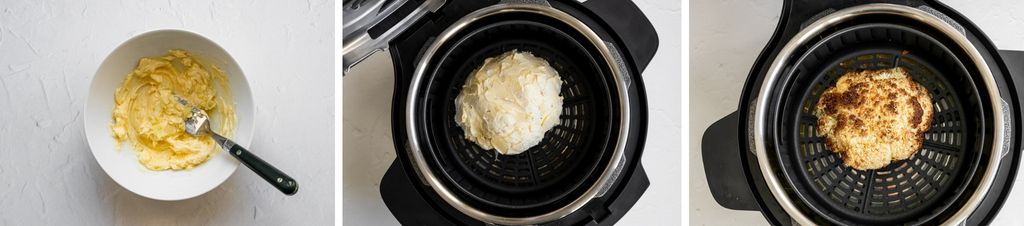 Whole roasted cauliflower step by step 