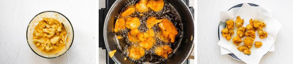 Step by step images 2 cauliflower pakoras