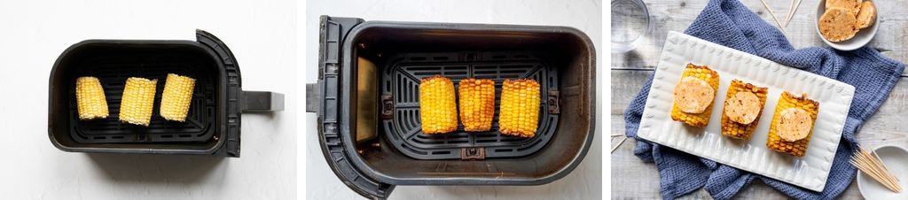 Air fryer corn step by step