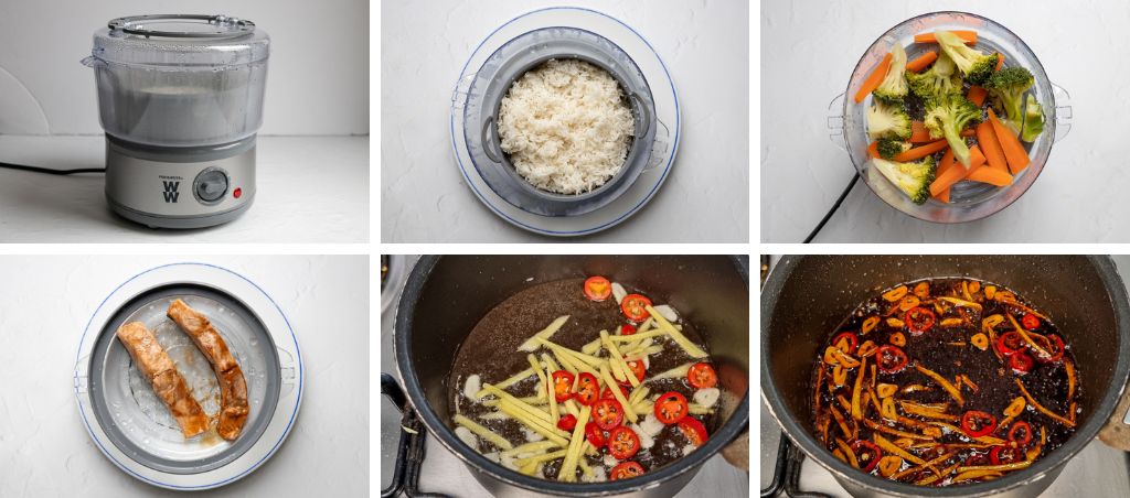 Steamed salmon step by step