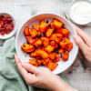 Air fried butternut squash with harissa