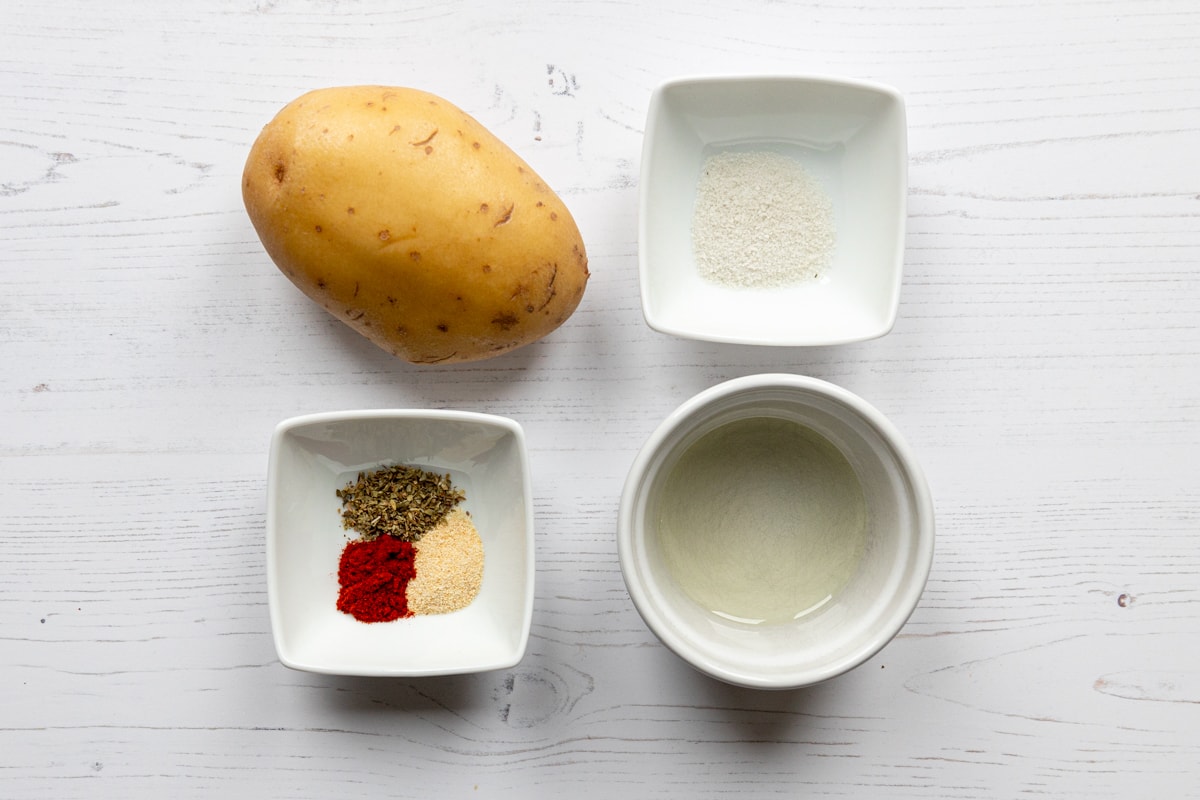 Ingredients for air fryer potato crisps