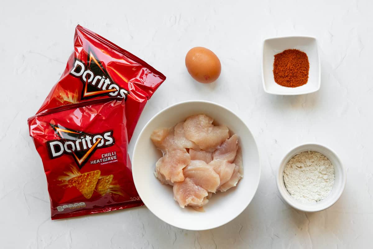 Ingredients for Doritos breaded chicken