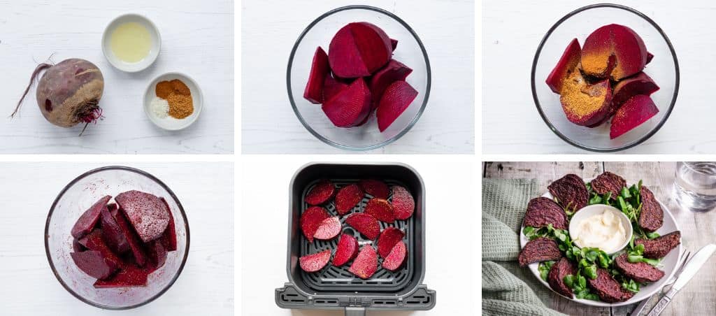 how to make spiced air fried beetroot step by step