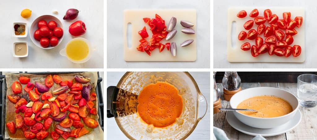 How to make tomato tahini soup step by step