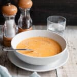 bowl of tomato and tahini soup
