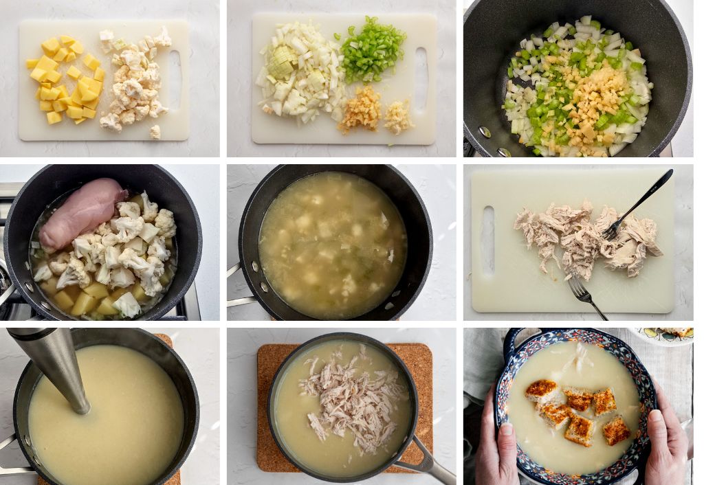 How to make chicken and ginger soup step by step