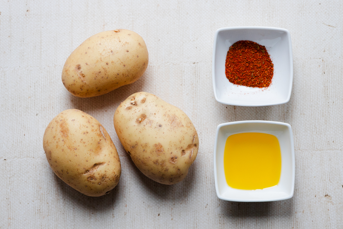 Ingredients for Japanese 7 spice air fried potatoes
